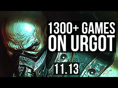 URGOT vs REK'SAI (JUNGLE) | 1300+ games, 12/2/7, 900K mastery, Dominating | KR Diamond | v11.13