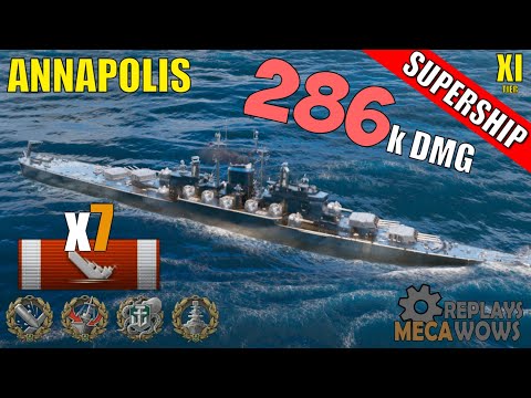 SUPERSHIP Annapolis 7 Kills & 286k Damage | World of Warships Gameplay