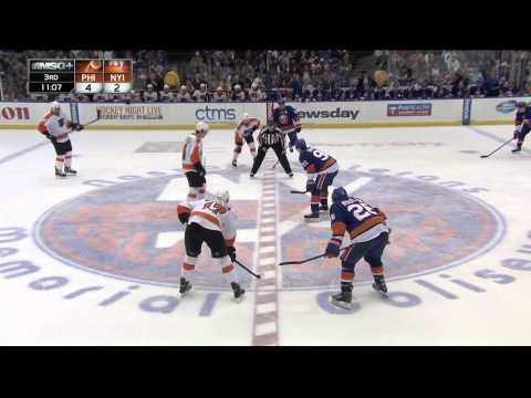 Vincent Lecavalier wrist shot goal 4-2 Philadelphia Flyers vs NY Islanders 10/26/13 NHL hat trick