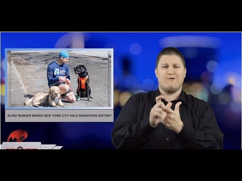 Blind runner makes New York City half-marathon history (ASL - 3.18.19)