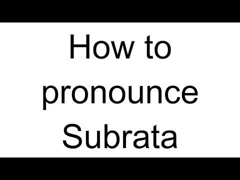 How to Pronounce Subrata (Hindi)