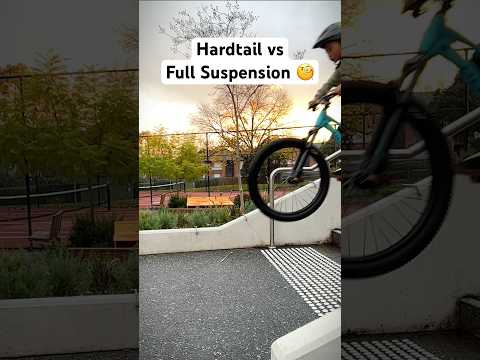 Hardtail vs Full Suspension Huck to Flat Test 🚴 #mtb #hardtail