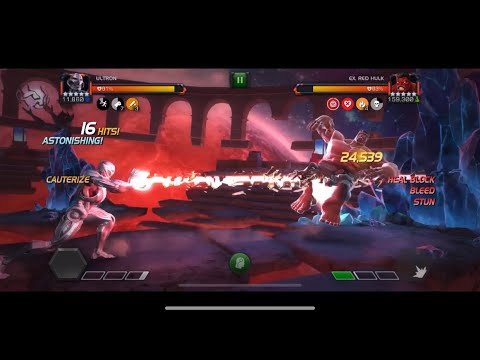 Labyrinth of Legends | Ultron takes down Red Hulk | No Boosts | Marvel Contest of Champions