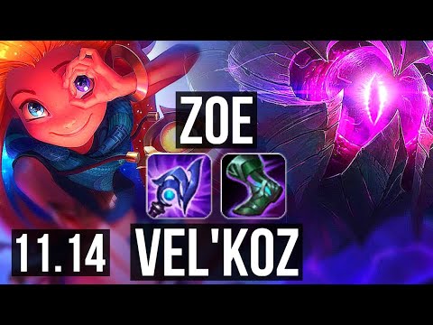 ZOE vs VEL'KOZ (MID) | 4/0/8, 500+ games | EUW Diamond | v11.14