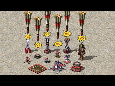 All Base Defenses vs Nukes - Red Alert 2