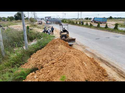 New Site Started! KOMATSU D20P Dozer & 6-Wheel Dump Trucks Working with Skill and Precision.