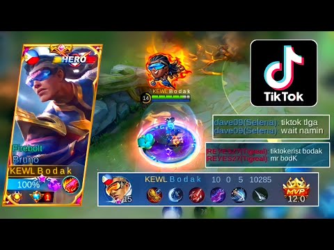 ML TIKTOKERIST | TOP GLOBAL BRUNO BEST BUILD 2021 - MARKSMAN JUNGLE META