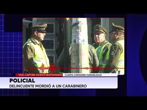 Curanilahue: detienen a sujeto con 20 arrestos tras morder a carabinero durante intento de fuga