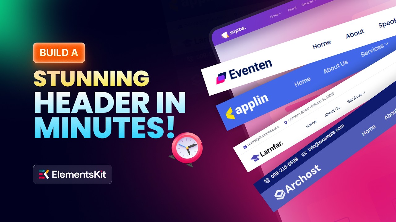 Create a Stunning Website Header with Elementor & ElementsKit