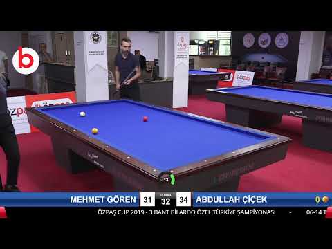 MEHMET GÖREN & ABDULLAH ÇİÇEK Bilardo Maçı - SAKARYA ÖZPAŞ CUP 2019-2.TUR