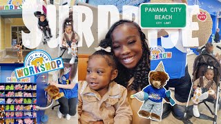 BABY’S SURPRISE 1st BDAY TRIP 🎉 to PANAMA CITY BEACH | Mommy date @ Build-A-Bear (Super Cute**)