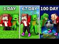 Mikey and JJ: 100 Days as T-REX Survival (Minecraft Maizen)