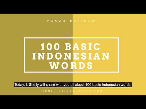 100 Basic Indonesian Words- Part 1: 1-24