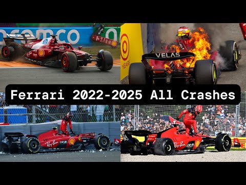 F1 2022-2025 Ferrari All Crashes