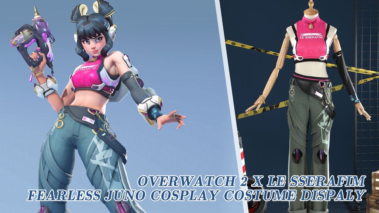 Overwatch 2 X LE SSERAFIM FEARLESS Juno Cosplay Costume Display