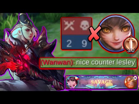 LESLEY IS THE BEST HERO TO COUNTER WANWAN!! *SAVAGE* | Top 1 Global Lesley