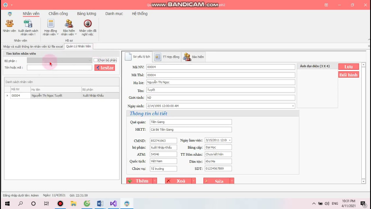Đồ án - Phần mềm quản lý nhân sự C# sql