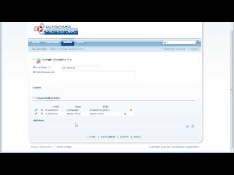 DotNetNuke Professional Edition 5.1 Google Analytics