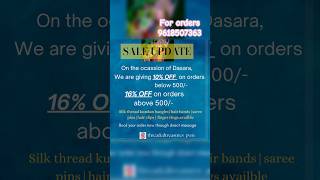 Dasara sale is running..order on whatsapp #silkthreadbangles #offersales #handmade