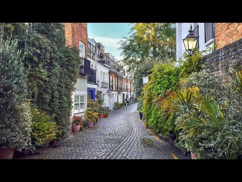 London Autumn Walk 2025 🍁 South Kensington’s Elegant Houses & Quaint Mews to Holland Park | 4K HDR