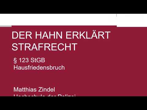 The Rooster explains criminal law - Section 123 of the German Criminal Code (StGB) - Trespassing