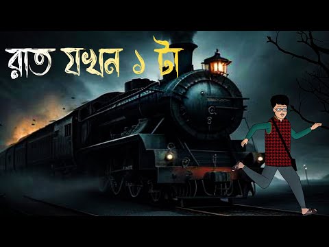 Raat Jokhon 1 Ta | Bengali Horror Cartoon |   True Horror Animation Story | Bangla Bhuter Golpo