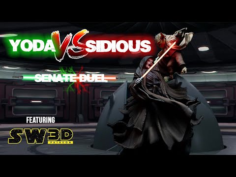 Yoda Vs Sidious - Senate Duel - 3D Print and Paint From Start to Finish #starwars #3dprinting #duel