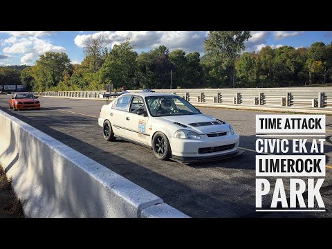 Time Attack Laps around Limerock, JDM B18C powered Civic