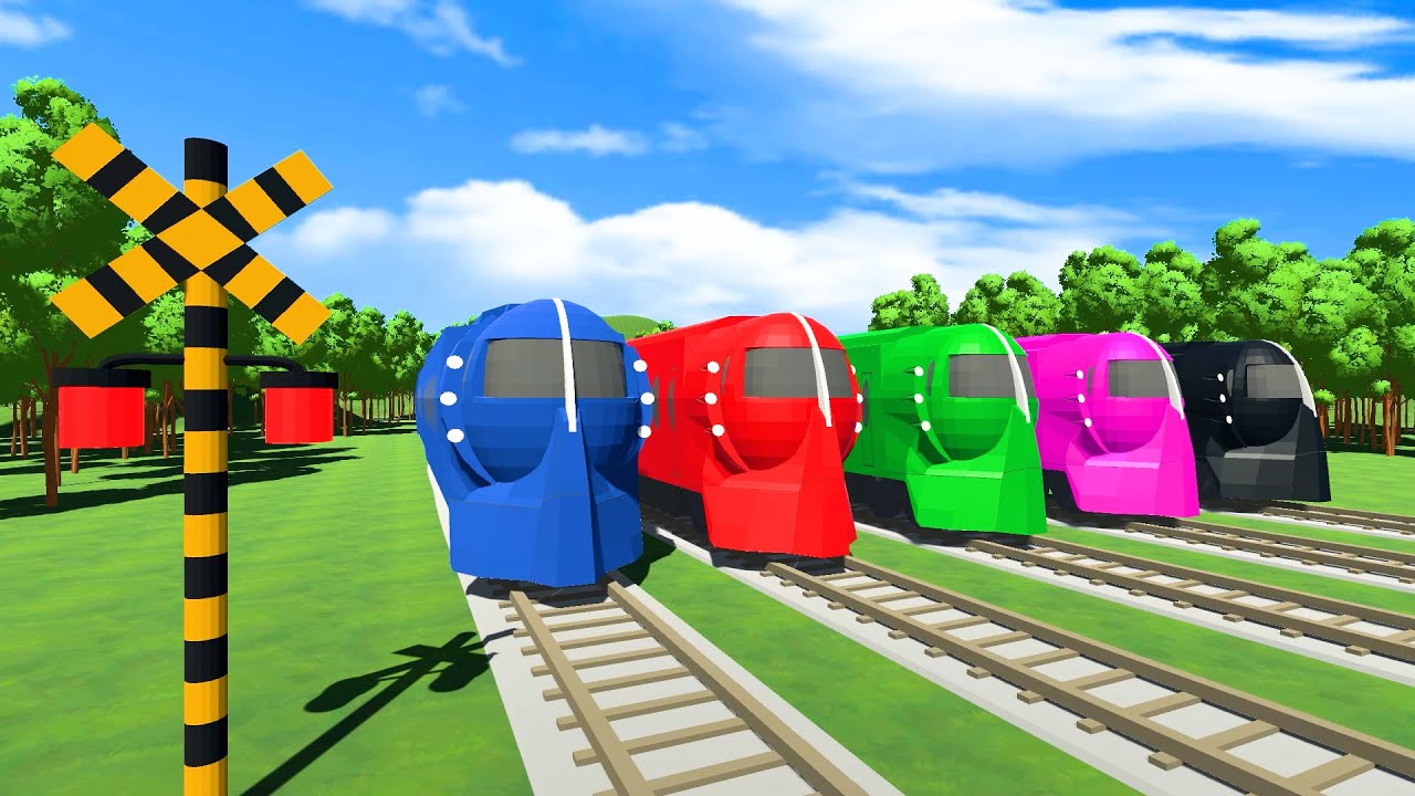 【踏切】でこぼこ線路を走る特急電車ラピート【カンカン】 | 踏切アニメ Railroad Crossing Animation