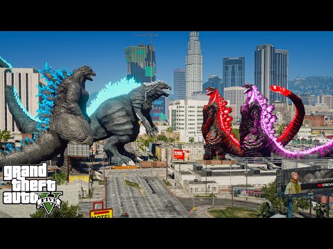 Godzilla Ride, Ultima Godzilla vs Team Shin Godzilla - Epic God Battle ( GTA V Mods )