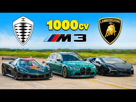 Koenigsegg Jesko vs Lambo Revuelto vs BMW M3 de 1000cv: CORRIDA DE ARRANCADA