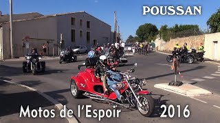 Poussan : Motos de l'Espoir 2016, départ de la balade   2' 20