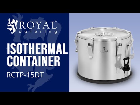 video - Isothermal Container - stainless steel - with drain tap - 15 L