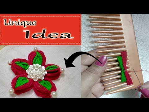 easy Sewing Hack with hair comb |Hand Embroidery amazing Tricks #2|super easy flower embroidery