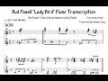 Bud Powell "Lady Bird" Piano Transcription