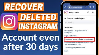 How to Recover Permanently Deleted Instagram Account After 30 Days?