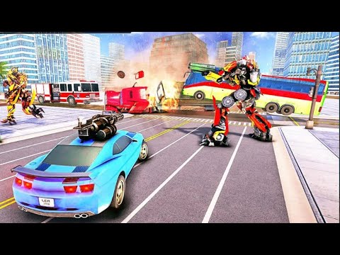 Bus Robot Car Transform War –Police Robot games Gameplay Walkthrough.