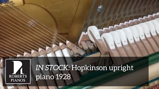 SOLD: Hopkinson upright piano 1928; video made before casework restoration.