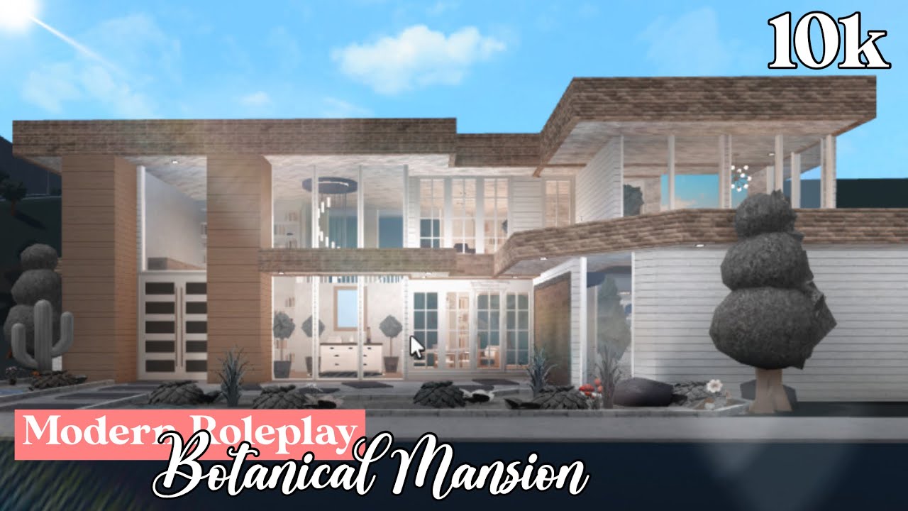 Roblox | Bloxburg: 10k Modern Aesthetic Botanical Mansion (EXTERIOR)  - Bloxmas Day 5