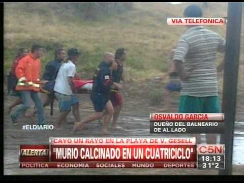 C5N -  VILLA GESELL:  CAYO UN RAYO EN LA PLAYA (PARTE 4)