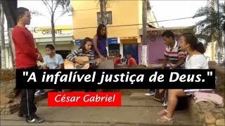 preview picture of video 'Ministração ao ar livre - Centro, Matozinhos. César Gabriel. Tema: A infalível justiça de Deus.'