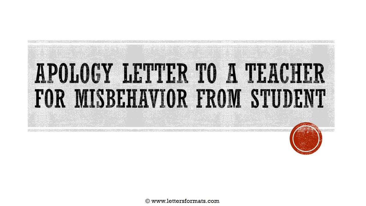 How do you write an apology letter to a teacher?