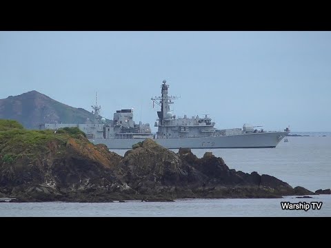 HMS PORTLAND F79 IN PLYMOUTH SOUND HEADING OUT TO SEA FROM DEVONPORT 12-6-23