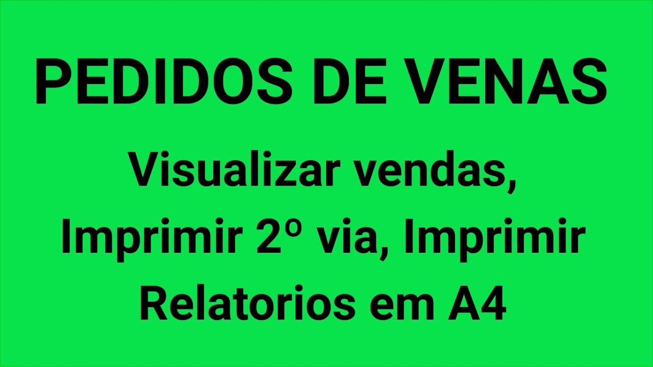 TELA DE PEDIDOS DE VENDAS
