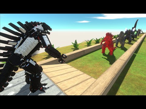 MECHAGODZILLA 2021 T-REX BLACK DEATH RUN - Animal Revolt Battle Simulator