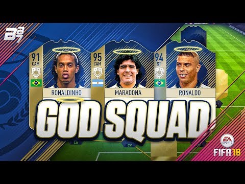 THE GOD SQUAD! w/ MARADONA AND RONALDO! | FIFA 18 ULTIMATE TEAM SQUAD BUILDER Video
