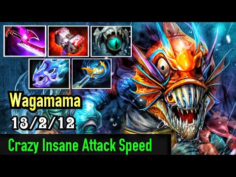Slark SafeLane - Crazy Attack Speed Insane Build (Moon Shard + Echo Sabre) 250 Agility 7.21d Dota 2