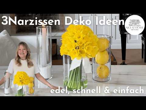 Brilliantly simple decorating ideas with yellow daffodils - elegant, quick & inexpensive