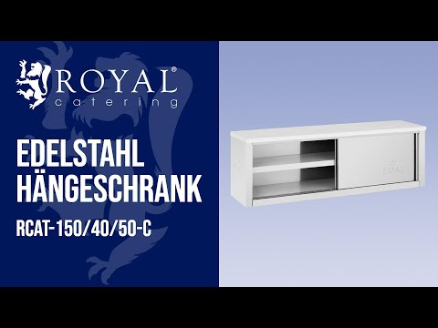Video - Edelstahl Hängeschrank - 1500 x 400 x 500 mm - 75 kg Tragkraft pro Fach - Royal Catering