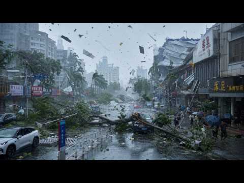 Powerful Typhoon Noul devastates Guangdong, China! Force-14 winds trigger chaos across cities